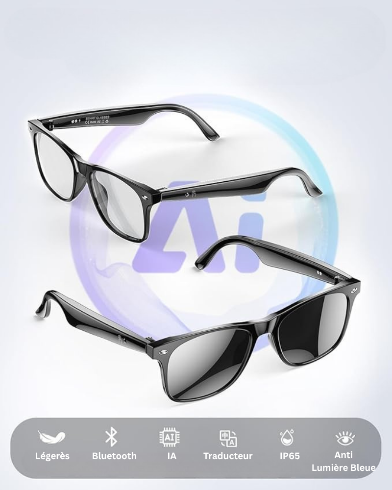 Gafas inteligentes 4K IA | Cámara HD manos libres, Control por Voz y Llamadas Bluetooth